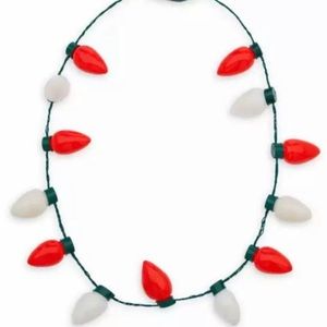 Disney Parks Glow Necklace Red White Light Bulbs Xmas Holiday Decor NEW